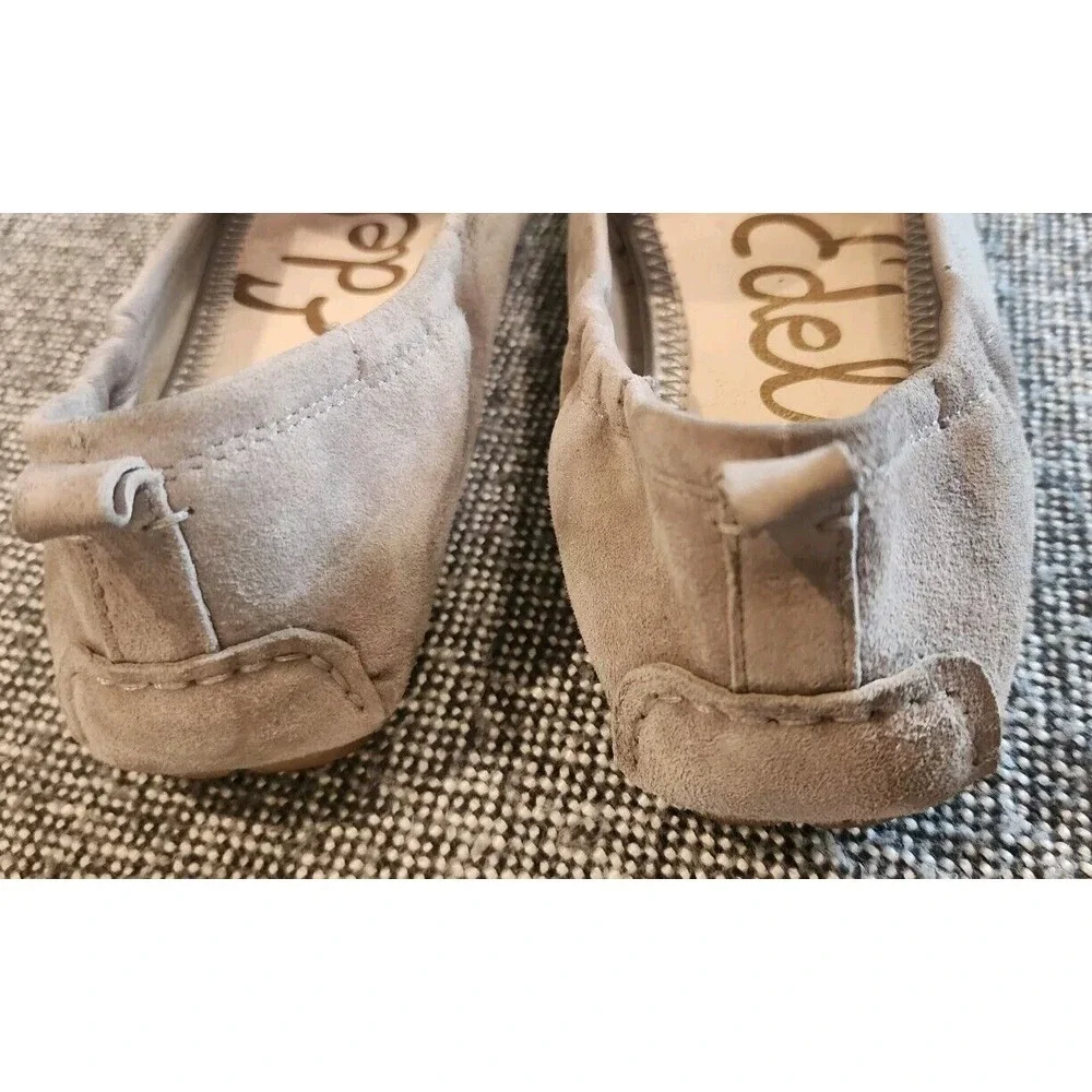 Sam Edelman Farrell Suede‎ Driving Moccasin Loafers 6.5 Gray Tan EUC